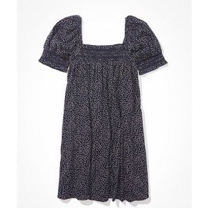 American Eagle Floral Smock Puff-Sleeve Babydoll Dress NEW WITH TAG
